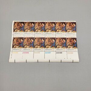 1970s USPS Christmas Giorgione ca. 1478-1510 Pane of 12 8 Cent Stamps